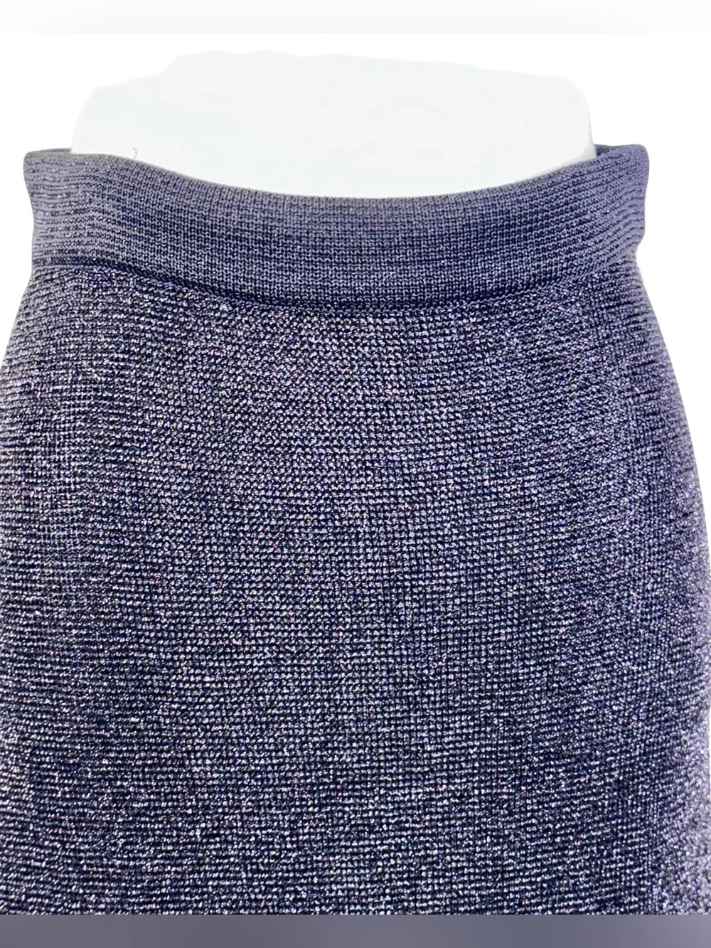 FENDI BLACK METALLIC KNIT MAXI SKIRT